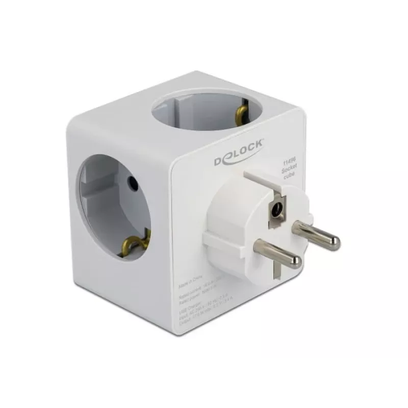 Netzstecker-Adapter Typ F DeLOCK 11496 2 USB-Anschlüsse 5 V 2,4 A 3 A