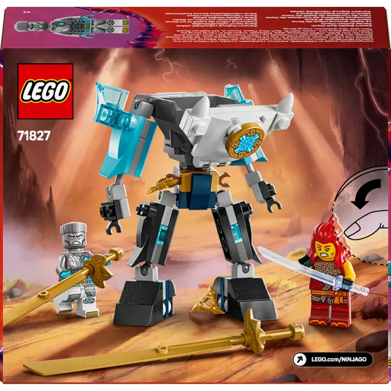 LEGO NINJAGO Set 71827 Zanes Kampfanzug-Mech, 92 Teile, 2 Minifiguren, Höhe 100 mm, Alter 6+