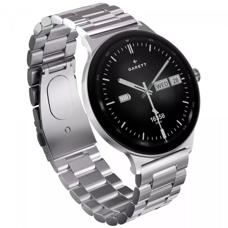 Smartwatch Garett Quantum — Edelstahl Silber