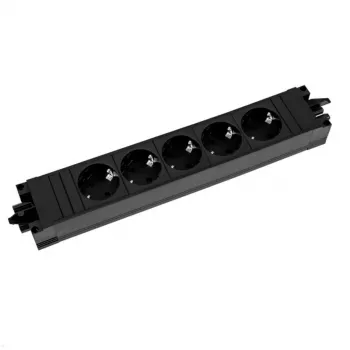 BACHMANN STEP BASE 5x Schutzkontakt-Steckdosenleiste, schwarz (906.18821)