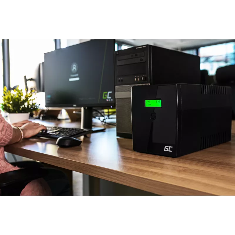 Green Cell UPS01LCD USV unterbrechungsfreie Stromversorgung Line-Interactive 0,6 kVA 360 W 2 Steckdosen