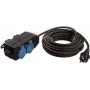 Stromverlängerungskabel Bachmann 349.044 10m 4 AC-Steckdosen Outdoor Schwarz Blau