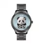 Smartwatch Colmi L28 mit schwarzem Gehäuse und schwarzem Edelstahlarmband