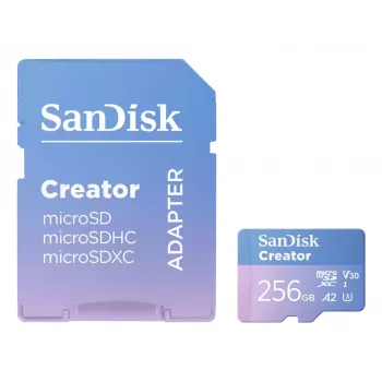 SanDisk Creator MicroSD-Speicherkarte 256 GB, hohe Übertragungsgeschwindigkeiten bis zu 190 MB/s