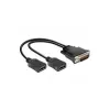 Video-Kabel-Adapter DeLOCK 65280 0,25 m DMS 2 x HDMI Schwarz