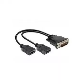 Video-Kabel-Adapter DeLOCK 65280 0,25 m DMS 2 x HDMI Schwarz