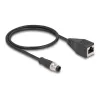 DeLOCK M12 Adapterkabel D-codiert 4-polig Stecker auf RJ45 Buchse 50 cm