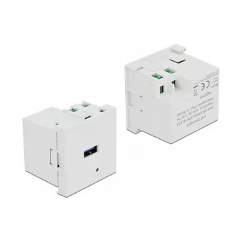 USB-A Steckdose DELOCK 81311, weiß, 100–240 V, 0,5 A, LED-Betriebsanzeige, Kunststoffgehäuse