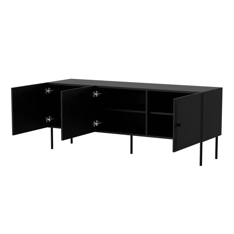 RTV 3D Schrank PALAZZO BIS 151x40x60 schwarz matt
