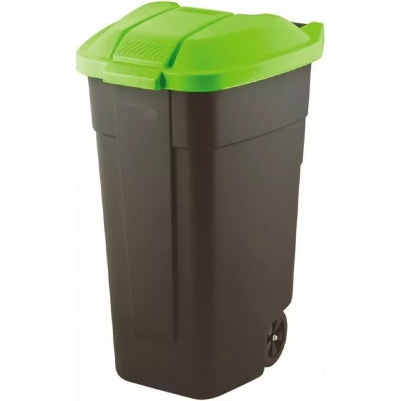 Curver 214125 Mülleimer 110 L rechteckig Kunststoff Schwarz, Grün