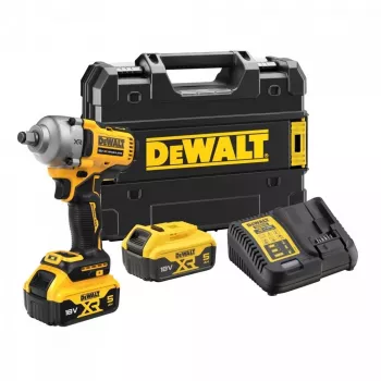 Schlagschrauber DeWALT DCF891P2T-QW, bürstenlos, 18V 5,0Ah, 1/2 Zoll Aufnahme, 812 Nm Drehmoment, 2000 U/min, 2 Akkus, Ladegerät, Koffer