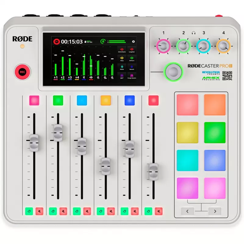 Audio-Interface Rode RodeCaster Pro II weiß — Mehrkanal-USB-Aufnahmekonsole