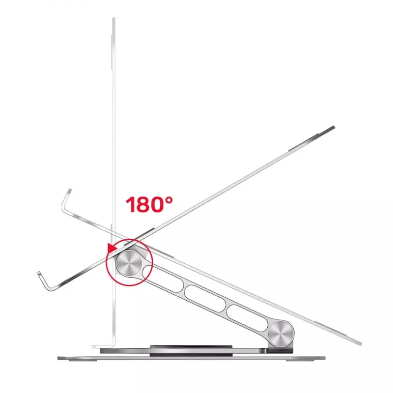 Laptop-Ständer Unitek OT180SL01 Aluminium für Bildschirme von 25,4–40,6 cm (10 Zoll–16 Zoll), 360° schwenkbar, 0–180° neigbar
