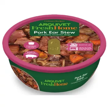 Nassfutter für Hunde ARQUIVET Fresh Home Gulasz z Uszu Wieprzowych 280 g — Schwein, Alleinfuttermittel in Dose
