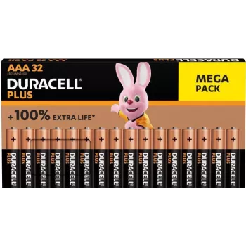 Alkaline AAA-Batterien Duracell Plus 32er-Pack (Modell 00216914) Lang anhaltende Leistung
