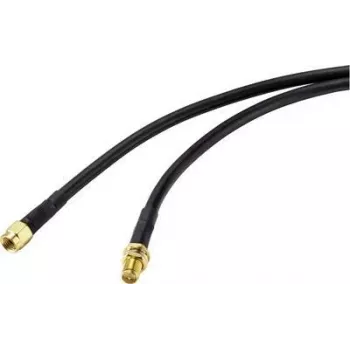 SpeaKa Professional Antennen-Verlängerungskabel [1x RP-SMA-Stecker - 1x RP-SMA-Buchse] 5,00 m Schwarz (SP-9226164)