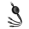 USB 3-in-1-Kabel Baseus Bright Mirror — micro USB, USB-C, Lightning, 66 W, 1,1 m