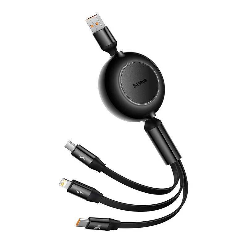 USB 3-in-1-Kabel Baseus Bright Mirror — micro USB, USB-C, Lightning, 66 W, 1,1 m