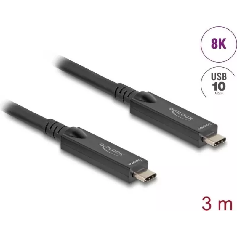 DeLOCK USB-Kabel USB 3.2 Gen 2 3m USB-C Schwarz 84246