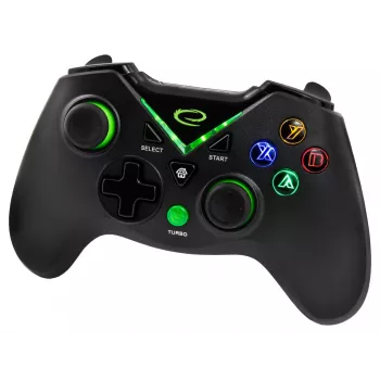 Gamepad Esperanza EGG114K kabelgebunden USB 2.0 schwarz — 12 Tasten, 2 Joysticks, Vibration, für PC & Xbox Series X/S/One