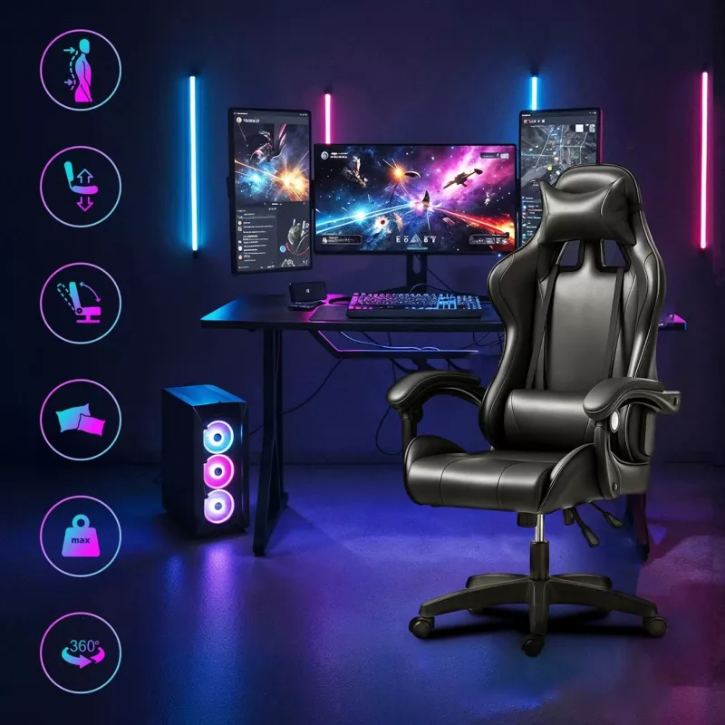 Extralink Gaming | Gaming-Stuhl | Büro, drehbar, Schalensitz, schwarz, G-524