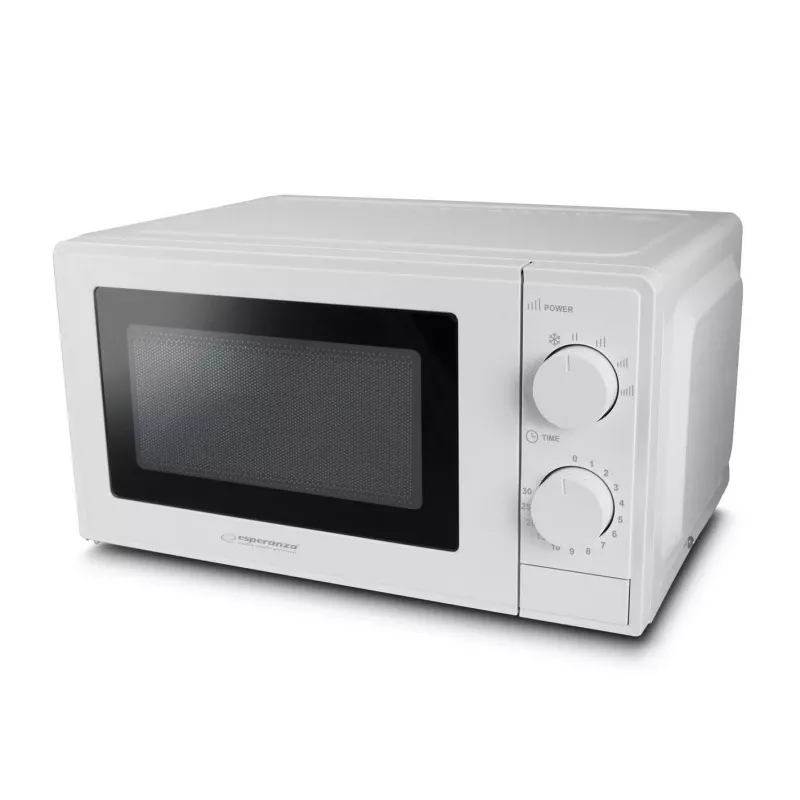 Solo-Mikrowelle ESPERANZA ESTOFADO — 700 W, 20 l, 5 Leistungsstufen, 24,5 cm Drehteller, weiß