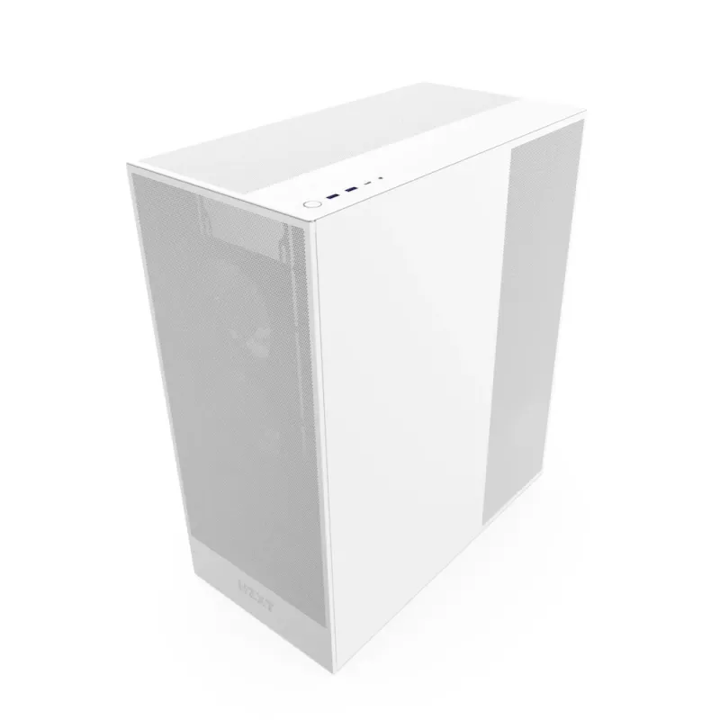 PC-Gehäuse NZXT H7 Flow RGB Midi Tower Weiß — gehärtetes Glas, EATX, vorne 3×120mm, USB-C