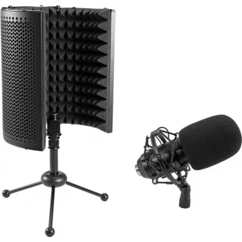Großmembran-Kondensatormikrofon-Set Omnitronic CM-78MK2 mit AS-04 Tisch-Mikrofon-Absorbersystem