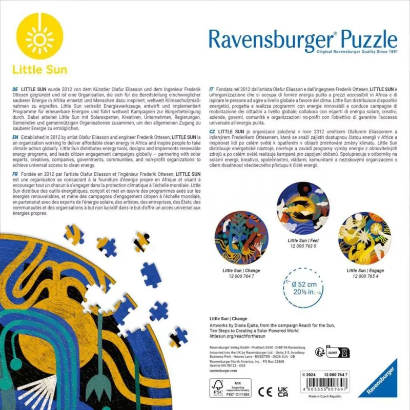 Farbpuzzle Ravensburger Little Sun - Change, 500 Teile, Modell 12000764