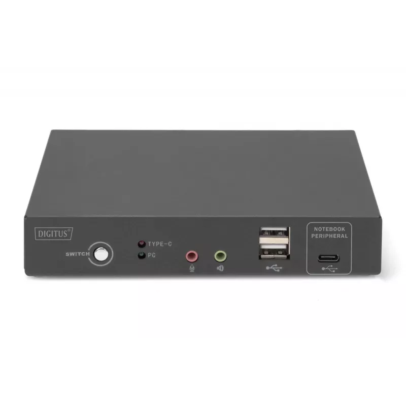 DIGITUS DS-12901 - KVM-/Audio-/USB-Switch - 4K 30 Hz, USB-C/USB/HDMI-Eingang, HDMI-Ausgang, Netzwerk