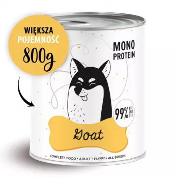Nassfutter für Hunde PAKA ZWIERZAKA Pepe Goat 800 g — Alleinfuttermittel für ausgewachsene Hunde mit Ziege, 81,4 % Feuchtigkeit, 9,6 % Protein