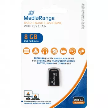 MediaRange Nano - USB-Flash-Laufwerk - 8 GB - USB2.0 - Schwarz (MR920)