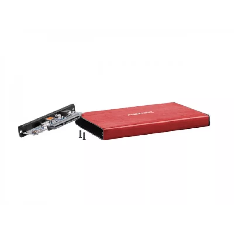 NATEC HDD ENCLOSURE RHINO GO (USB 3.0, 2.5, RED)