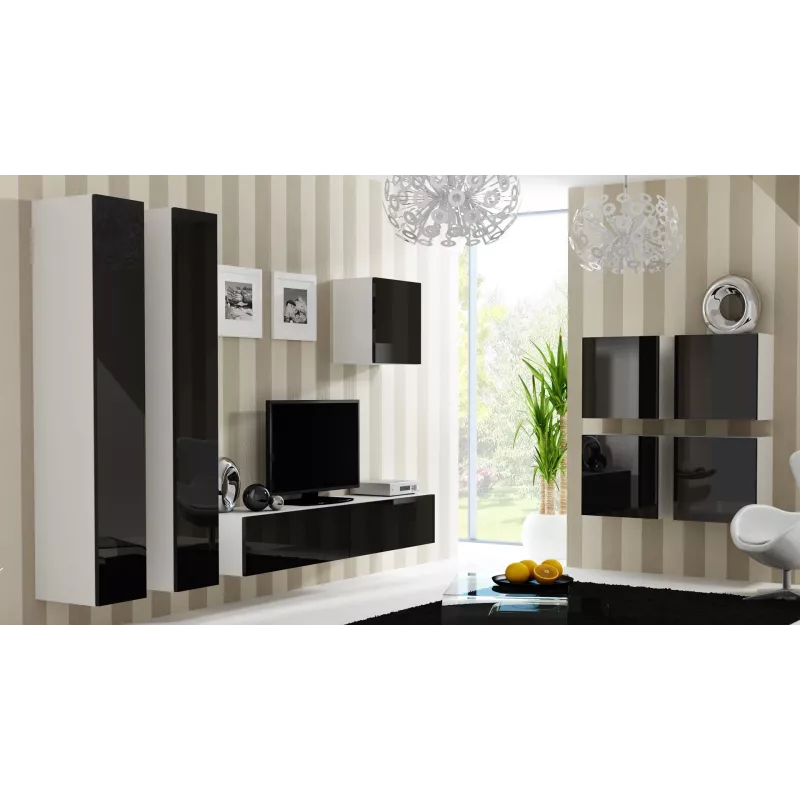Cama Square Schrank VIGO 50/50/30 weiß/schwarz glänzend