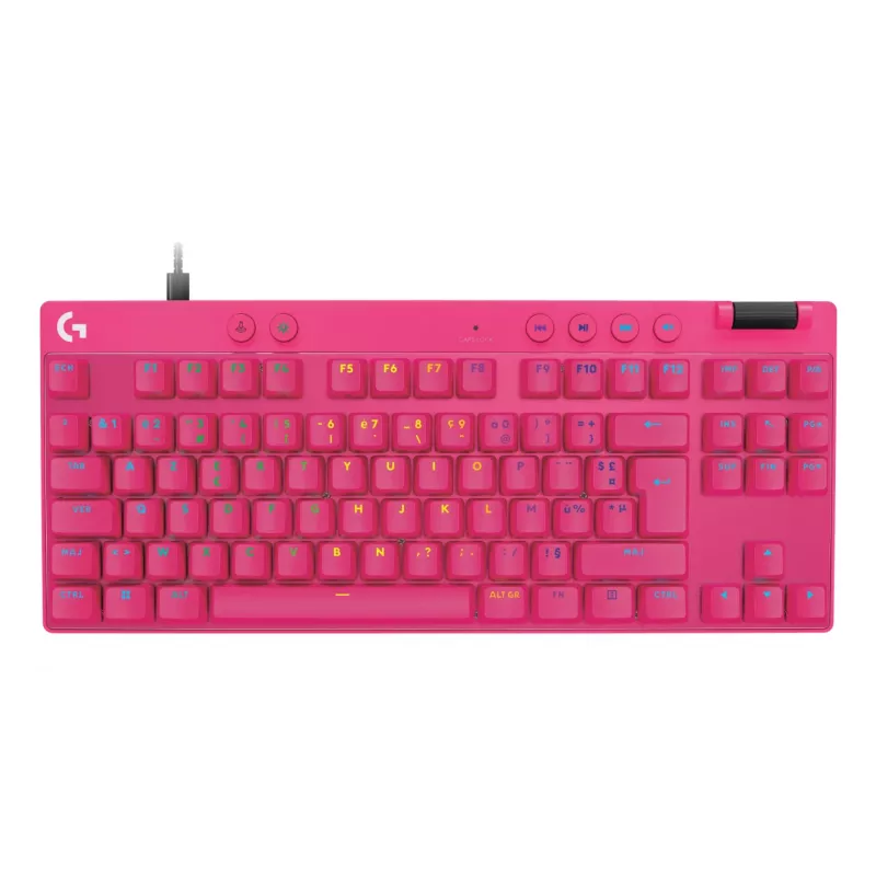Gaming-Tastatur Logitech G 920-013249 USB AZERTY French Pink Tenkeyless