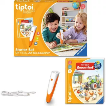 tiptoi Starter-Set: Warum? Wie? Wozu? Auf dem Bauernhof, Lernbuch Stift und Bilderbuch
