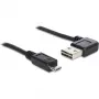 Delock Easy - USB-Kabel - USB (M) links/rechts abgewinkelt, umkehrbar auf Micro-USB Typ B (M) gerade - USB2.0 - 50 cm - Schwarz (85163)