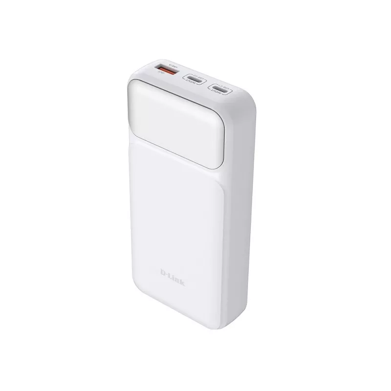 Powerbank D-Link DPP-201 — 20000 mAh, 1× USB-A, 2× USB-C, weiß