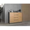 Kommoden top e shop Topeshop 2D4S ANT/ART BA KPL — 4 Schubladen, Anthrazit/Eiche, 1200×400×970 mm, Spanplatte