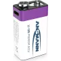 Ansmann ANS 1315-0005 - Li-Ion-Akku 9V-Block 340 mAh 9 V 1er-Pack - wiederaufladbare Batterie