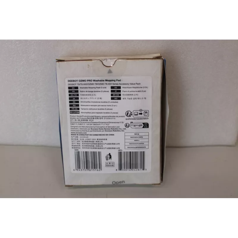 Ecovacs D-CC03-2115SO waschbare Wischpads, 3 Stück, beschädigte Verpackung