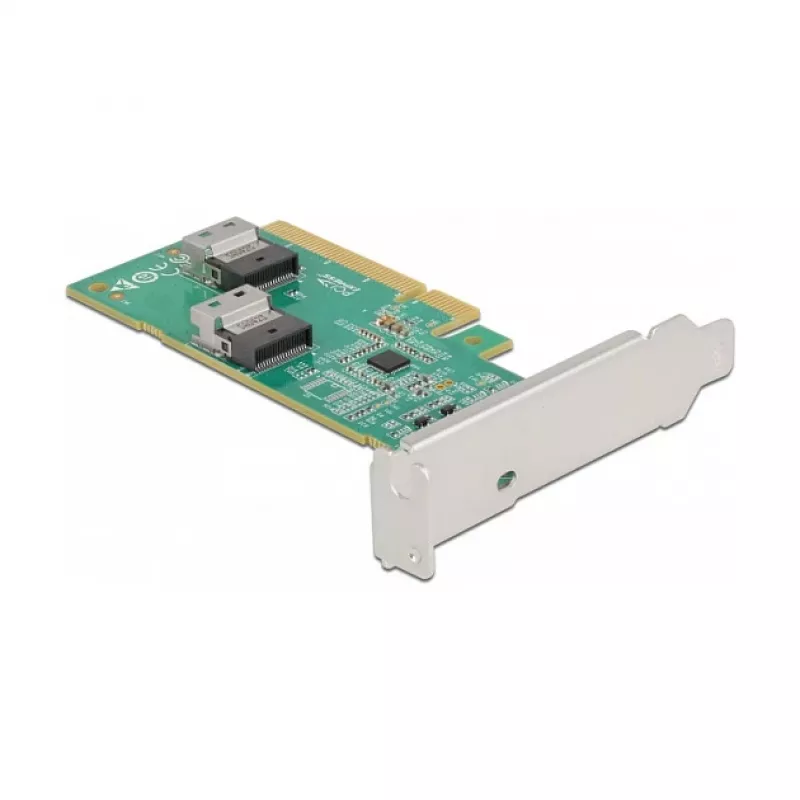 DeLOCK PCI Express 4.0 x8 Karte auf 2 x interne SFF-8654 4i NVMe Low Profile
