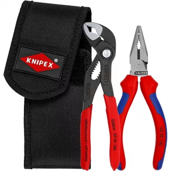 Mini-Zangenset, in Tool Belt Pouch, Zangen-Set Rot/Schwarz, 2-teilig