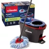 Bodenwischer VILEDA Mikrofaser 320 mm, Teleskopstiel 55–123 cm, waschbar, 360° drehbarer Kopf, schwarz/blau/rot