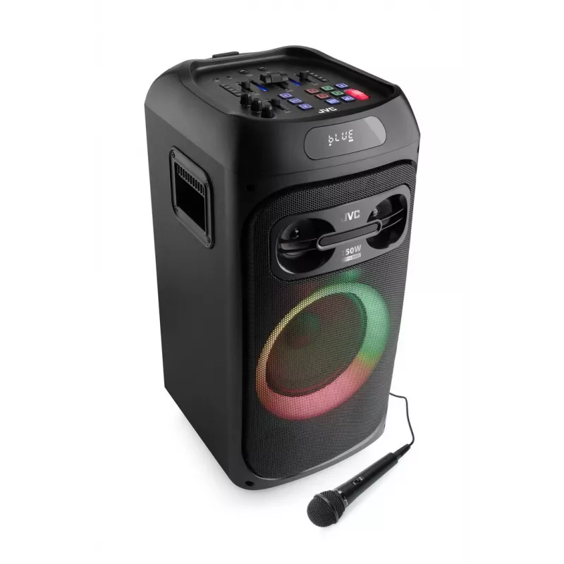 Party-Lautsprecher JVC XS-EP514B — Stereo tragbarer Lautsprecher, 150W RMS, Bluetooth 5.0, TWS, 4000mAh Batterie, Karaoke, FM, schwarz