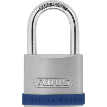 Konventionelles Vorhängeschloss ABUS Silver Rock 5 Schlüsselschloss Blau Silber