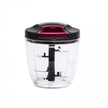 Manuelle Küchenreibe Jata HMAQ4506 Kapazität 0,9 L Edelstahlklingen 140 mm Höhe 12,5 cm Durchmesser Schwarz Rot Transparent
