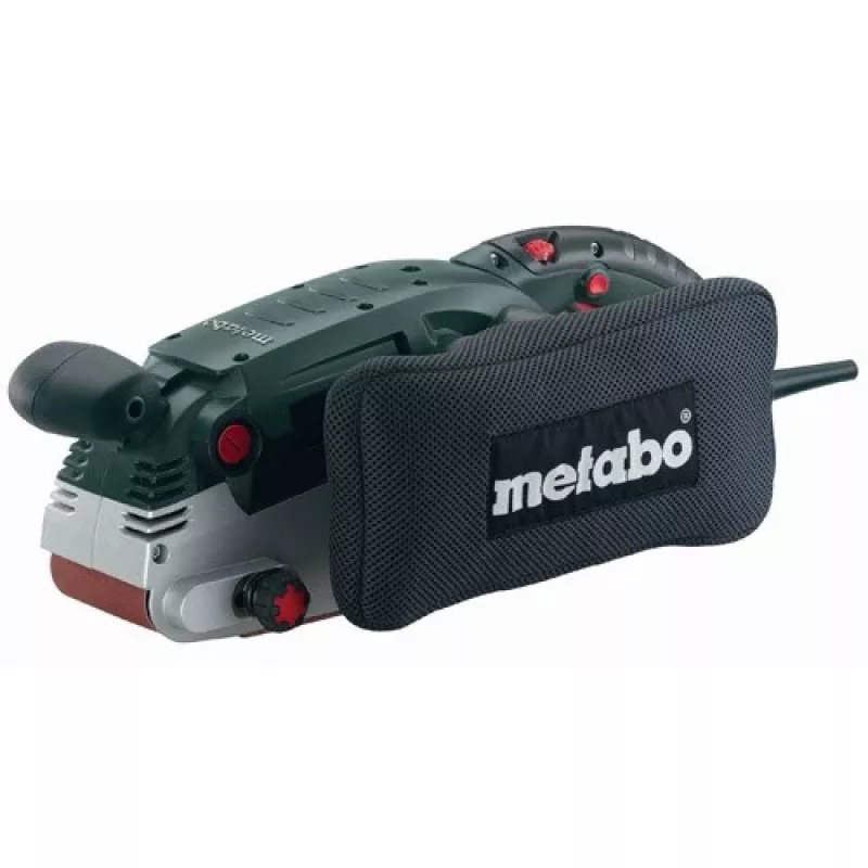 Metabo BAE 75. Bandschleifer, Staubbehälter Typ Vakuumbeutel. Leistung 1010 W, Gewicht 4,7 kg, Größe der Schleifplatte (BxT) 75 x 533 mm, Spannsystem