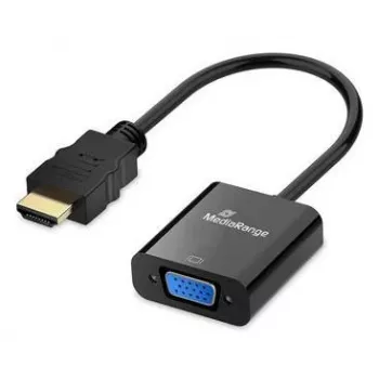 MEDIARANGE HDMI zu VGA HD15 Videokonverter 20 cm schwarz - Konverter - HDMI (MRCS231)