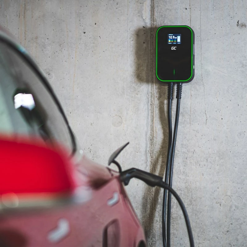 Elektrofahrzeug-Ladestation Grün Cell EV14 22 kW Schwarz Aluminium Wand